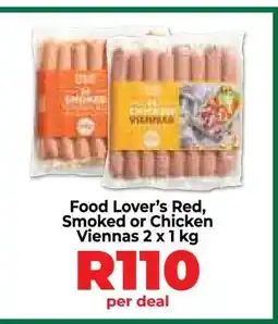 Food Lover's Market Food Lover’s Red, Smoked or Chicken Viennas 2 x 1 kg offer