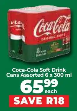 Food Lover's Market Coca-Cola Soft Drink Cans Assorted 6 x 300 ml offer