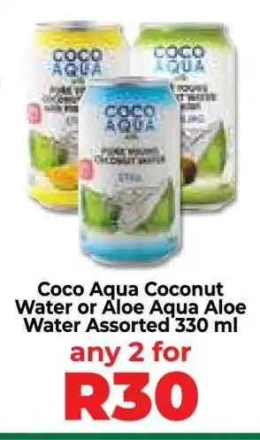 Food Lover's Market Coco Aqua Coconut Water or Aloe Aqua Aloe Water Assorted 330 ml offer
