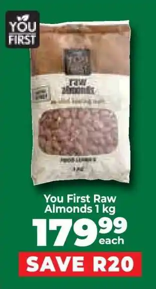 Food Lover's Market You First Raw Almonds 1 kg offer