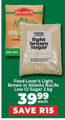 Food Lover's Market Food Lover’s Light Brown or Atlanta NuLife Low GI Sugar 2 kg offer