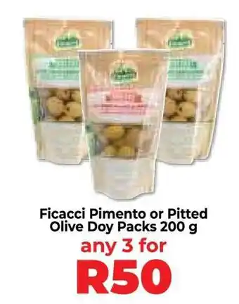 Food Lover's Market Ficacci Pimento or Pitted Olive Doy Packs 200 g offer