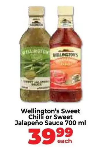 Food Lover's Market Wellington’s Sweet Chilli or Sweet Jalapeño Sauce 700 ml offer