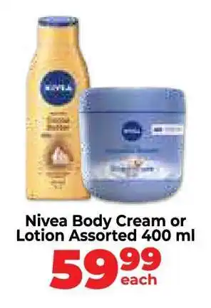 Food Lover's Market Nivea Body Cream or Lotion Assorted 400 ml offer