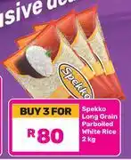 Game Spekko Long Grain Parboiled White Rice-For 3 x 2Kg offer