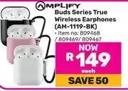 Game Amplify Buds Series True Wireless Earphones AM-1119-BK-Each offer