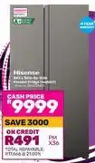 Game Hisense 543L side By Side Freezer/Fridge H680SIT offer