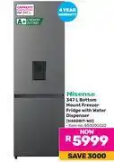 Game Hisense 347L Bottom Mount Freezer/Fridge With Water Dispenser H450BIT-WD offer