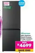 Game Hisense 223L Bottom Mount Freezer Fridge H310BIT offer