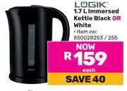 Game Logik 1.7L Immersed Kettle Black Or White offer