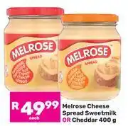 Game Melrose Cheese Spread Sweetmilk Or Cheddar-400g offer