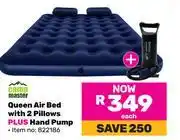 Game Campmaster Queen Air Bed With 2 Pillows Plus Hand Pump offer