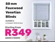Game 50mm Fauxwood Venetian Blinds 600mm x 1000mm offer