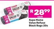 Game Supa Mama Value Refuse Black Bags-20s Pack offer