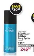 Dis-Chem Davidoff Cool Water All Over Body Spray-150ml offer