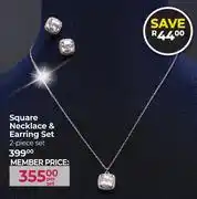 Dis-Chem Square Necklace & Earring Set-2 Piece Set offer