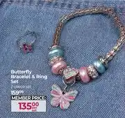 Dis-Chem Butterfly Bracelet & Ring Set 2 Piece Set-Per Set offer