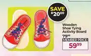Dis-Chem Wooden Shoe Tying Activity Board offer