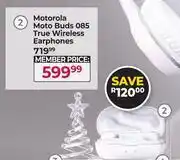 Dis-Chem Motorola Moto Buds 085 True Wireless Earphones offer