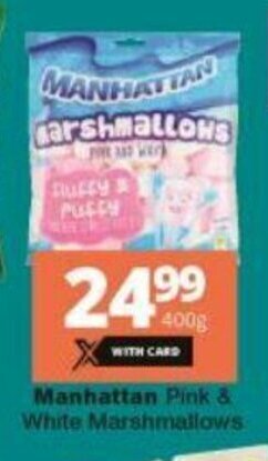 Checkers Manhattan Pink & White Marshmallows 400g offer