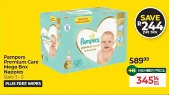 Baby City Pampers Premium Care Mega Box Nappies offer