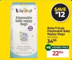 Baby City BabyThings Disposable Baby Nappy Bags offer