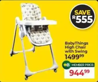 Baby City BabyThings High Chair with Swing offer