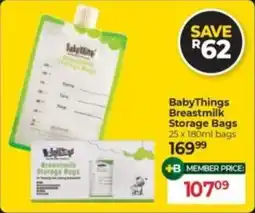 Baby City BabyThings Breastmilk Storage Bags offer