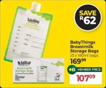 Baby City BabyThings Breastmilk Storage Bags offer