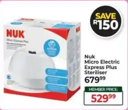 Baby City Nuk Micro Electric Express Plus Steriliser offer