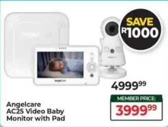 Baby City Angelcare AC25 Video Baby Monitor with Pad offer