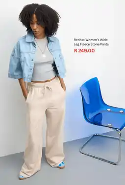 Sportscene Redbat Women's Wide Leg Fleece Stone Pants offer