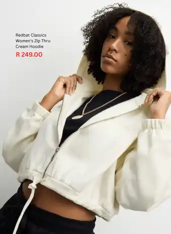 Sportscene Redbat Classics Women's Zip Thru Cream Hoodie offer