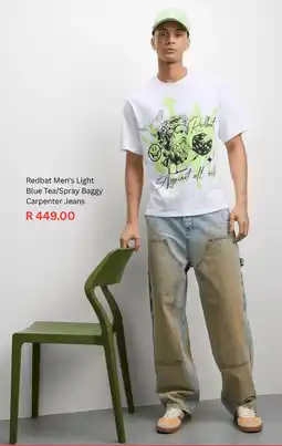 Sportscene Redbat Men's Light Blue Tea/ Spray Baggy Carpenter Jeans offer