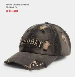 Sportscene Redbat Unisex Laundered Rip Black Cap offer