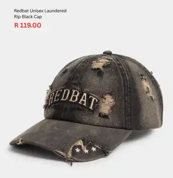 Sportscene Redbat Unisex Laundered Rip Black Cap offer