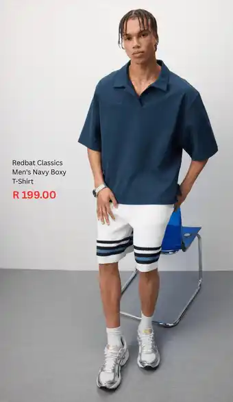 Sportscene Redbat Classics Men's Navy Boxy T-Shirt offer