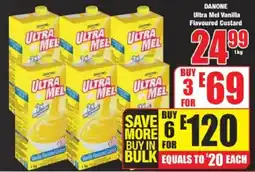 Boxer DANONE Ultra Mel Vanilla Flavoured Custard offer