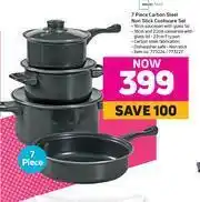 Game Mainstays 7 Piece Carbon Steel Non Stick Cookware Set offer