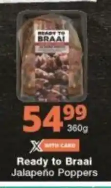 Checkers Ready to Braai Jalapeño Poppers 360g offer