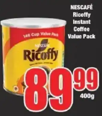 Boxer NESCAFÉ Ricoffy Instant Coffee Value Pack offer