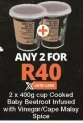 Checkers Cooked Baby Beetroot Infused with Vinegar / Cape Malay Spice offer