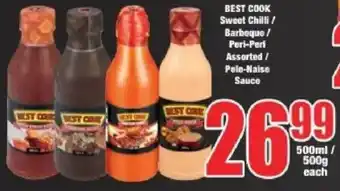 Boxer BEST COOK Sweet Chilli/ Barbeque/ Peri-Peri Assorted/ Pele-Naise Sauce offer