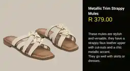 Woolworths Metallic Trim Strappy Mules offer