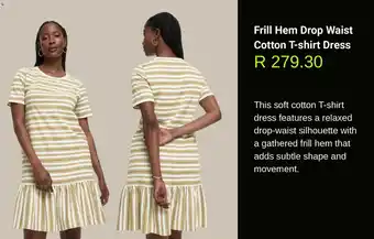 Woolworths Frill Hem Drop Waist Cotton T-shirt Dress offer
