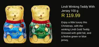 Woolworths Lindt Winking Teddy With Jersey offer