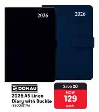 Makro DONAU 2026 A5 Linen Diary with Buckle offer