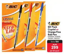 Makro BIC Crystal or Orange Fine Ball Pen offer