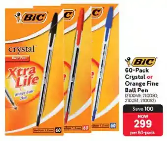 Makro BIC Crystal or Orange Fine Ball Pen offer