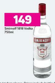 Game Smirnoff 1818 Vodka-750ml offer